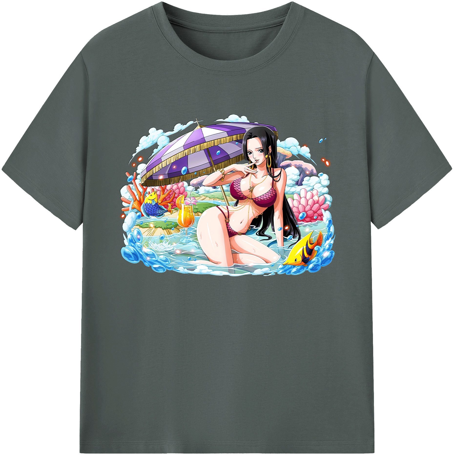 ワンピース ボア・ハンコック ONE PIECE Boa·Hancock 綿100％ メンズ半袖Tシャツ｜肌触りやわらか＆通気性